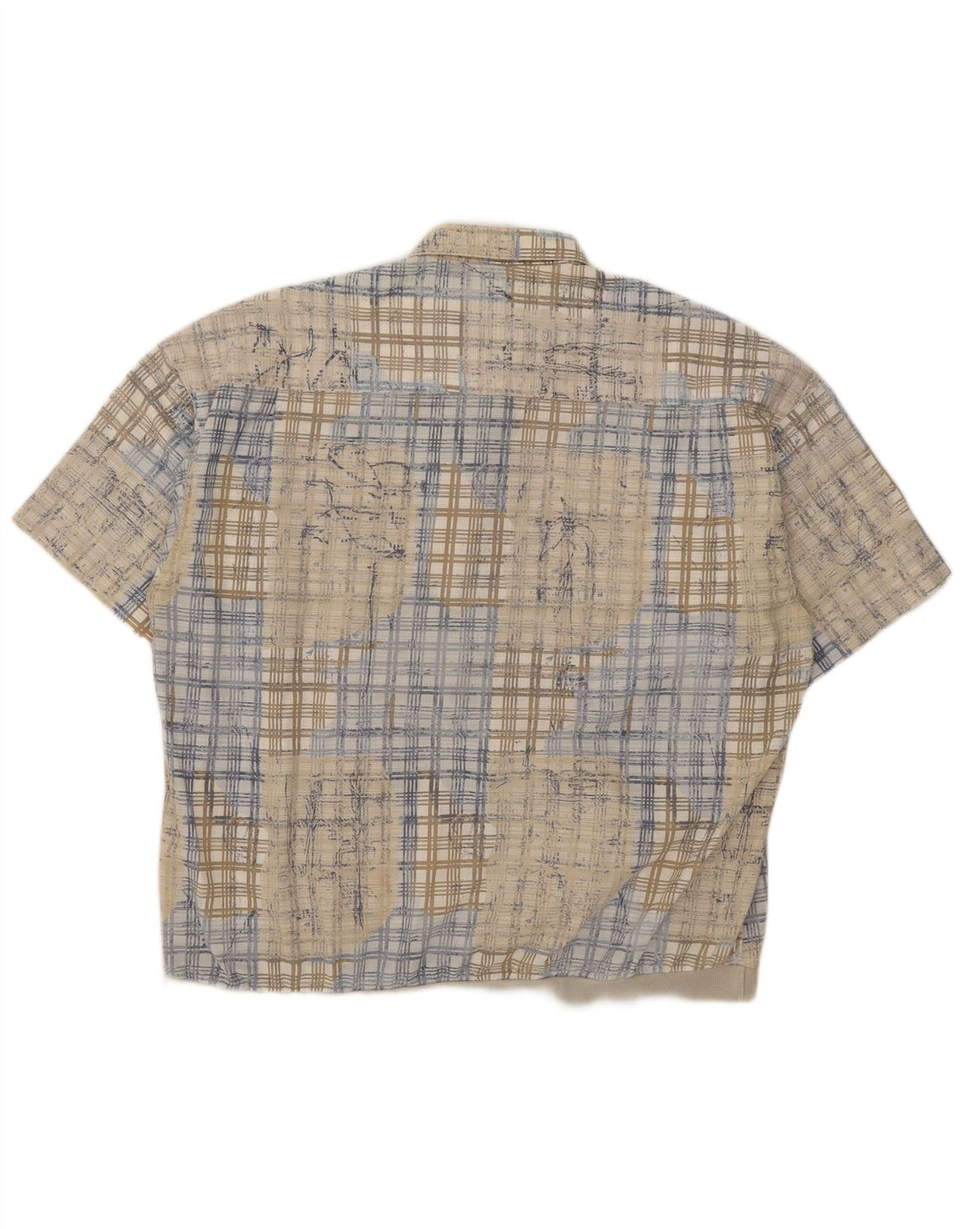 Concret Mens Short Sleeve Pullover Shirt 2XL Beige Check