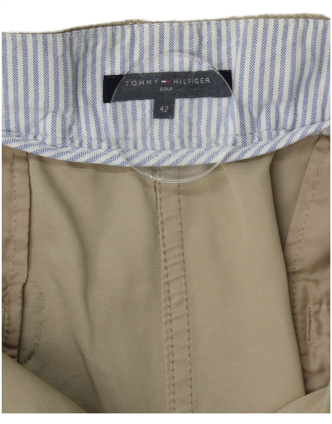 TOMMY HILFIGER Womens Straight Casual Trousers EU 42 Large W34 L27 Beige