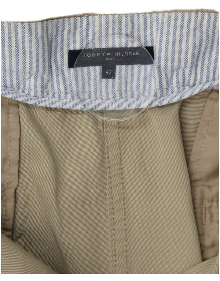 TOMMY HILFIGER Womens Straight Casual Trousers EU 42 Large W34 L27 Beige