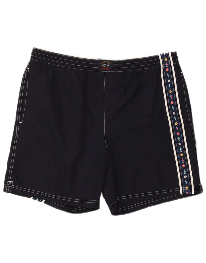 Paul & Shark Mens Graphic Swimming Shorts Medium  Navy Blue