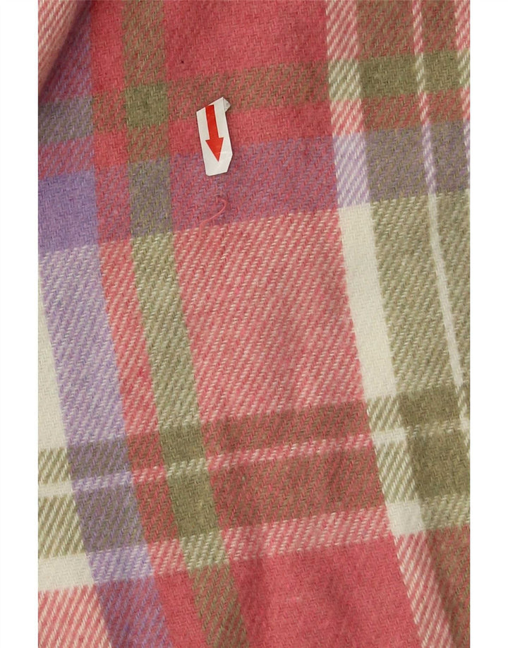 Vintage Mens Flannel Shirt Large Pink Check Acrylic