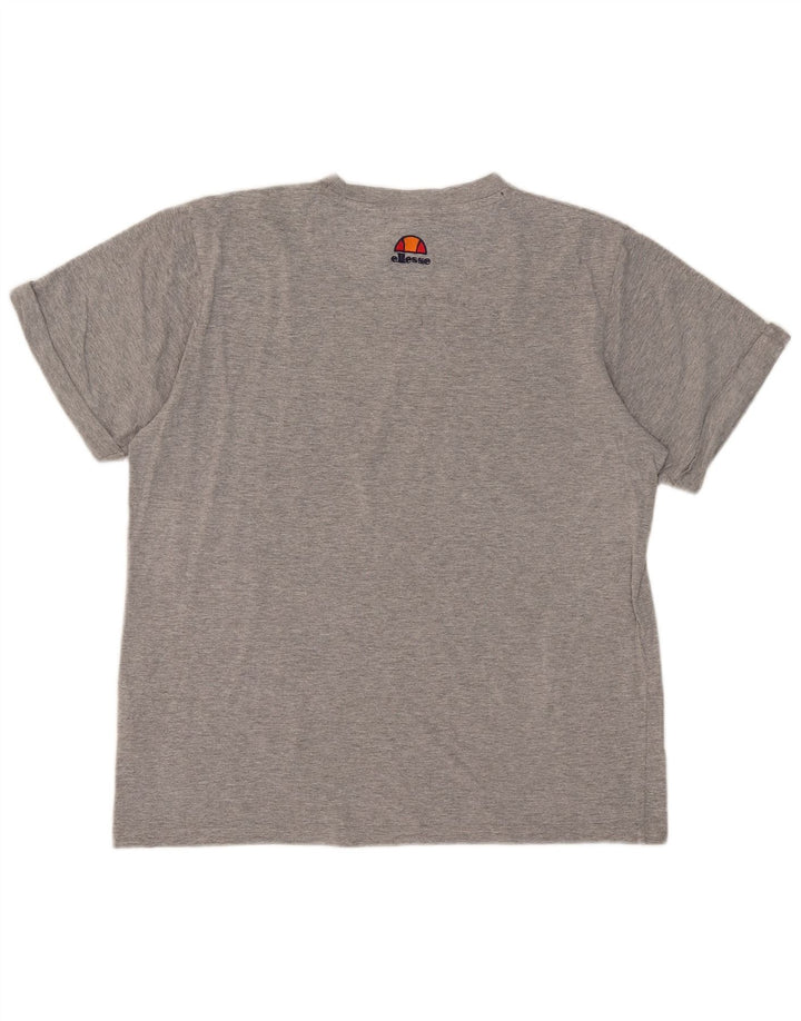 Ellesse Womens Oversized Graphic T-Shirt Top UK 10 Small Grey