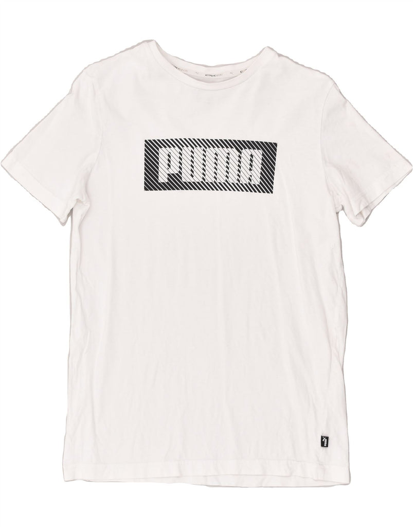 PUMA Womens Graphic T-Shirt Top UK 18 XL White Cotton | Vintage Puma | Thrift | Second-Hand Puma | Used Clothing | Messina Hembry 