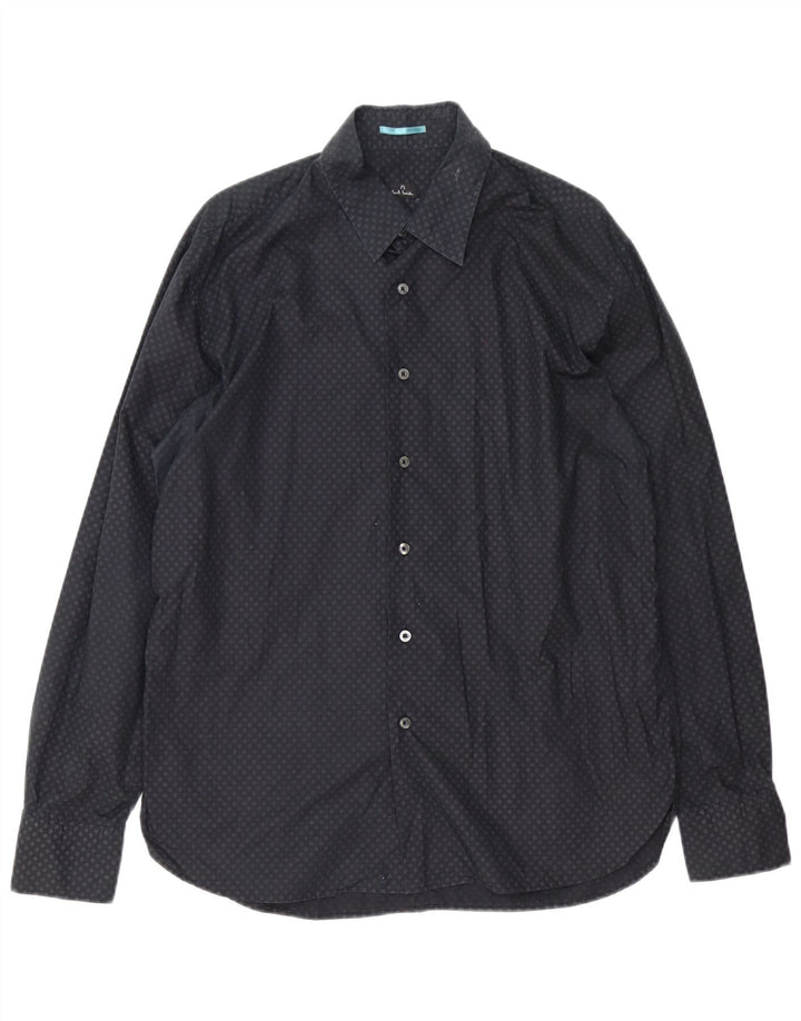 Paul Smith Mens Classic Fit Shirt XL Black Spotted Cotton
