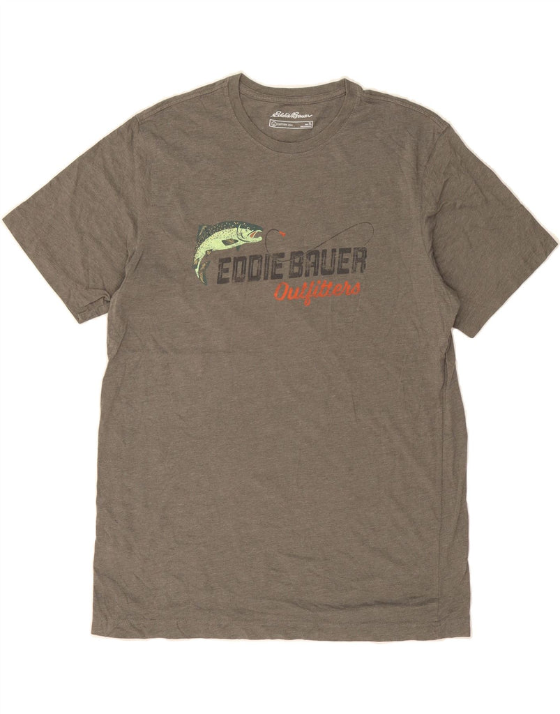 EDDIE BAUER Mens Graphic T-Shirt Top Large Grey Cotton Vintage Eddie Bauer and Second-Hand Eddie Bauer from Messina Hembry 