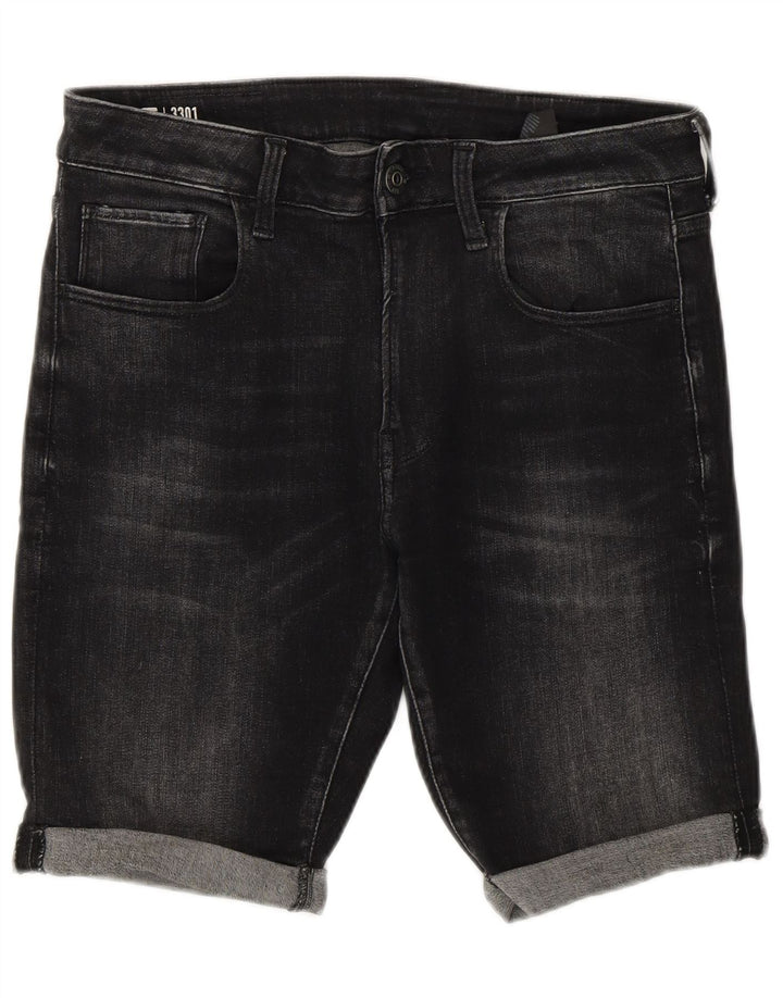 G-Star Mens Denim Shorts W31 Medium Black Cotton