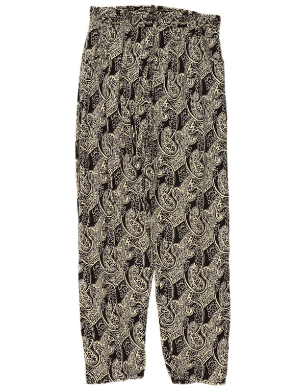 Vintage Womens High Waist Loose Fit Trousers XL W36 L29 Beige Paisley