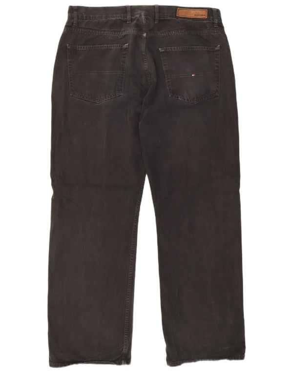 Tommy Hilfiger Mens Straight Jeans W38 L32 Black Cotton