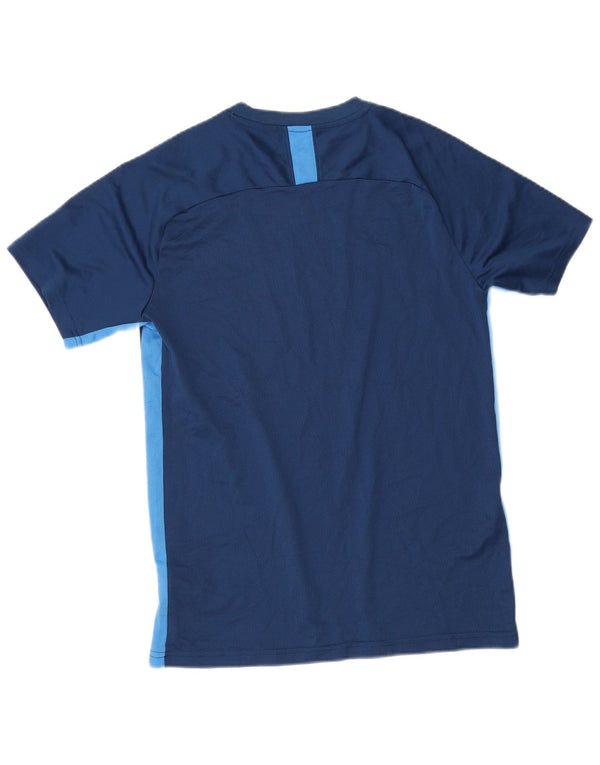 Nike Mens Dri Fit T-Shirt Top Medium Navy Blue Colourblock Polyester