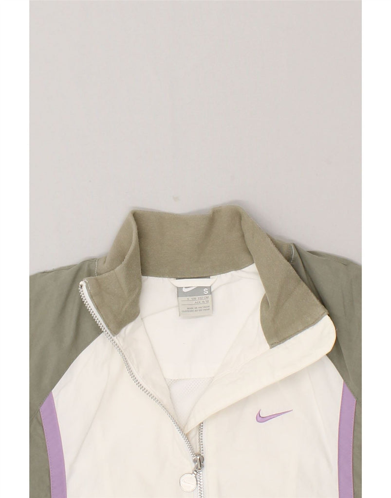 NIKE Boys Tracksuit Top Jacket 8-9 Years Small White Colourblock Cotton | Vintage Nike | Thrift | Second-Hand Nike | Used Clothing | Messina Hembry 