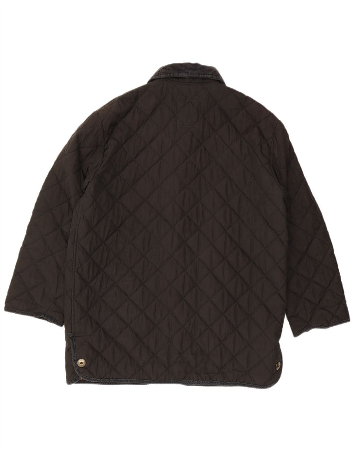 Vintage Womens Quilted Jacket IT 48 XL Black Cotton