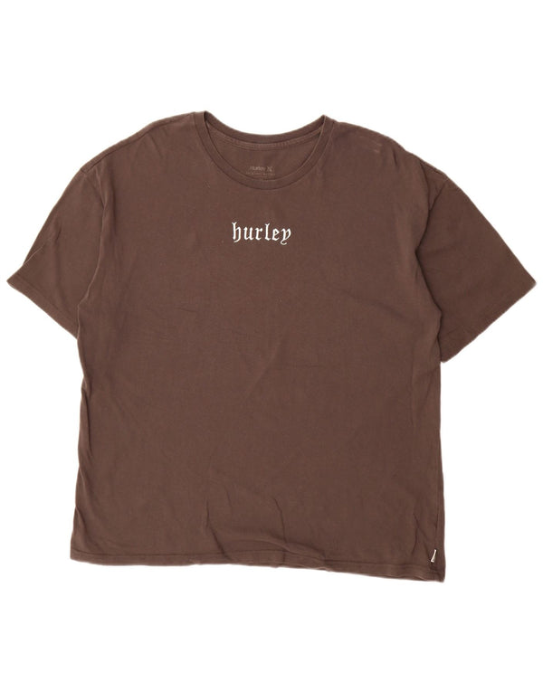 Hurley Mens Graphic T-Shirt Top Large Brown