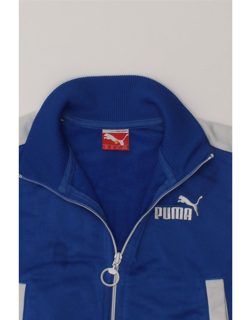 PUMA Baby Boys Graphic Tracksuit Top Jacket 18-24 Months Blue Colourblock | Vintage Puma | Thrift | Second-Hand Puma | Used Clothing | Messina Hembry 