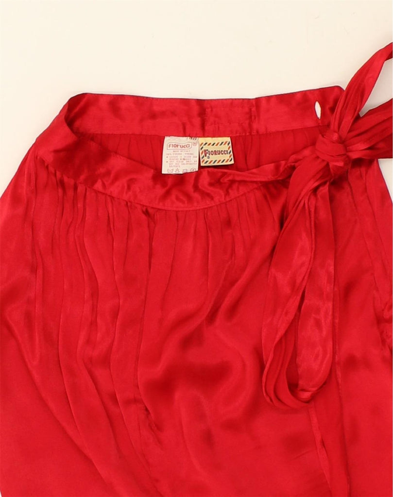 FIORUCCI Womens Pencil Skirt IT 38 XS W25  Red Viscose | Vintage Fiorucci | Thrift | Second-Hand Fiorucci | Used Clothing | Messina Hembry 