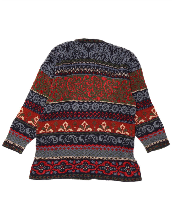 Vintage Mens Crew Neck Jumper Sweater IT 44 Medium Multicoloured Fair Isle
