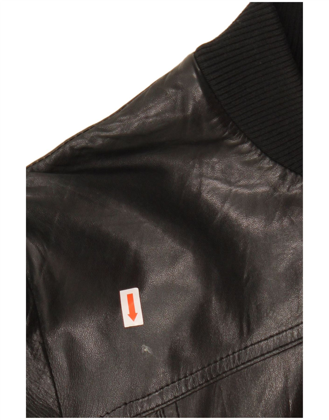 CINTI Womens Crop Bomber Leather Jacket IT 46 Large Black Leather