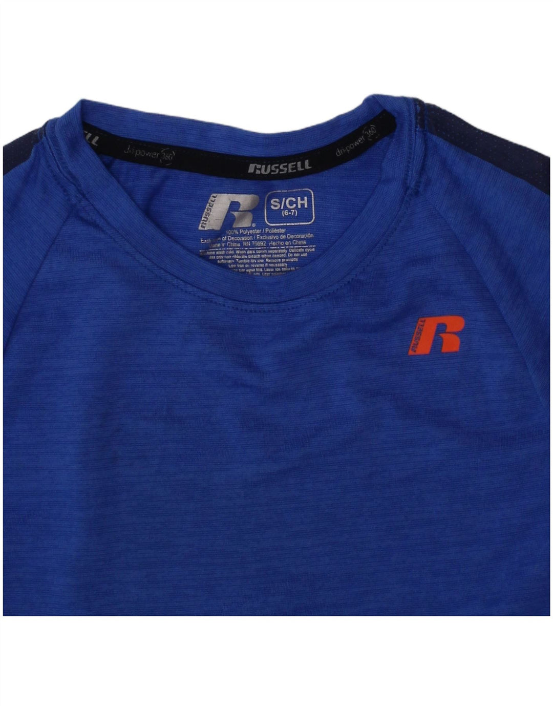 Russell Athletic Boys Dri-Power T-Shirt Top 6-7 Years Small Blue