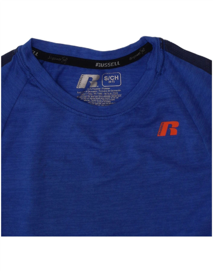 Russell Athletic Boys Dri-Power T-Shirt Top 6-7 Years Small Blue