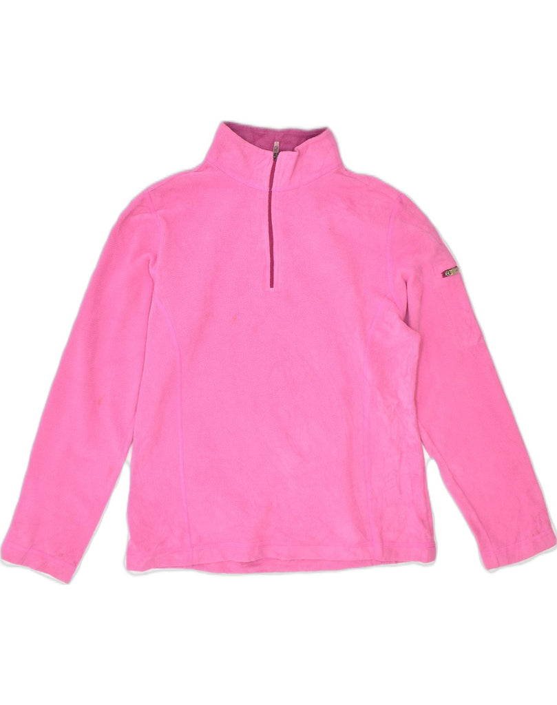 L.L.BEAN Girls Zip Neck Fleece Jumper 10-11 Years Medium Pink Polyester | Vintage L.L.Bean | Thrift | Second-Hand L.L.Bean | Used Clothing | Messina Hembry 