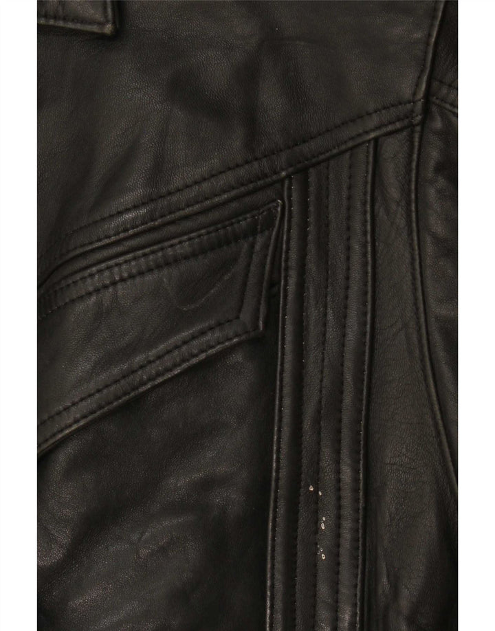 Vintage Mens Leather Jacket UK 42 XL Black