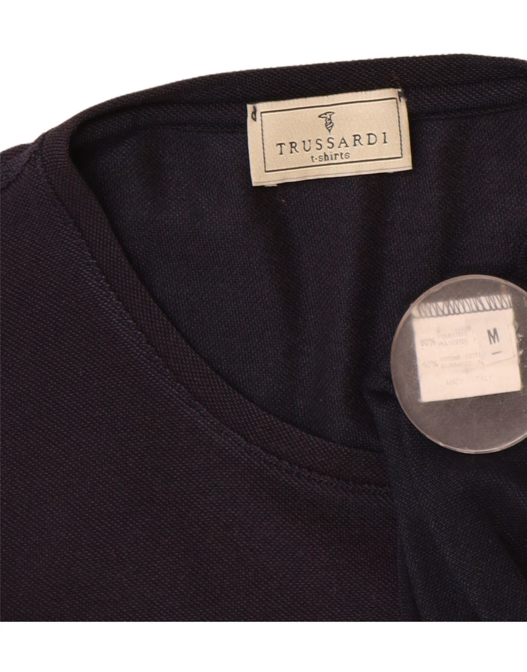 Trussardi Womens T-Shirt Top UK 14 Medium Navy Blue Polyester