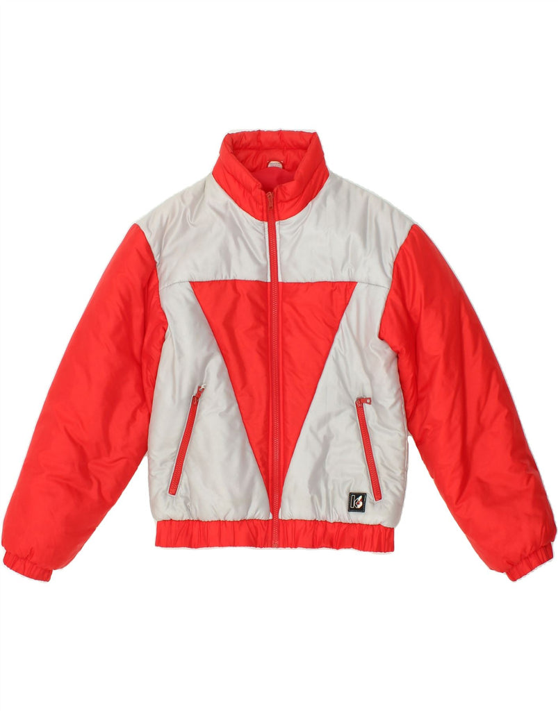 VINTAGE Womens Padded Jacket UK 12 Medium Red Colourblock Polyamide Vintage Vintage and Second-Hand Vintage from Messina Hembry 