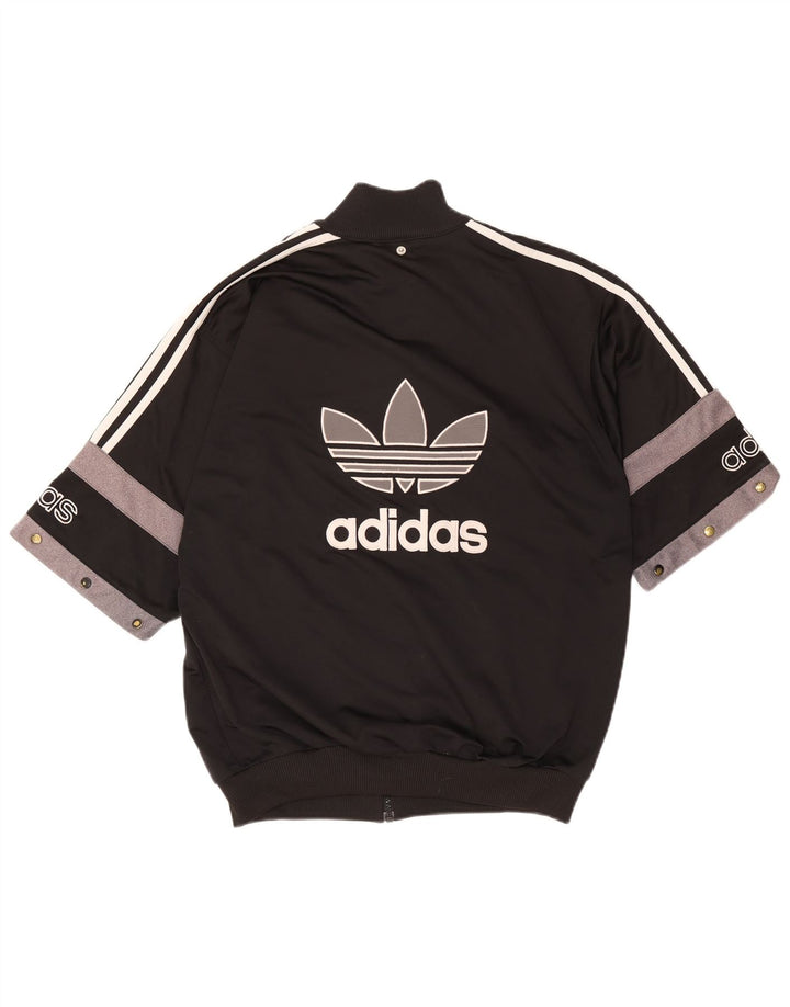 ADIDAS Mens Graphic Tracksuit Top Jacket UK 40/42 Medium Black Colourblock