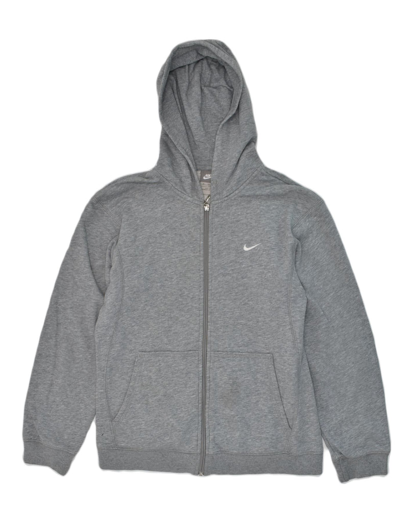 NIKE Boys Zip Hoodie Sweater 10-11 Years Medium Grey Cotton | Vintage Nike | Thrift | Second-Hand Nike | Used Clothing | Messina Hembry 