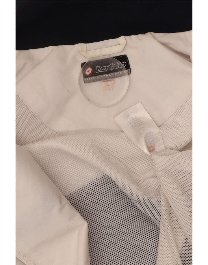 LOTTO Mens Tracksuit Top Jacket Large White Colourblock Polyester