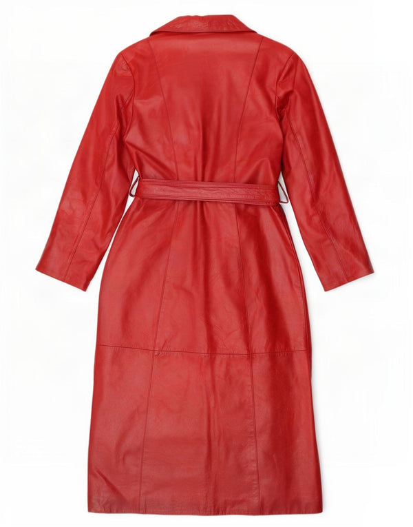 Davin Womens Leather Coat IT 44 Medium Red