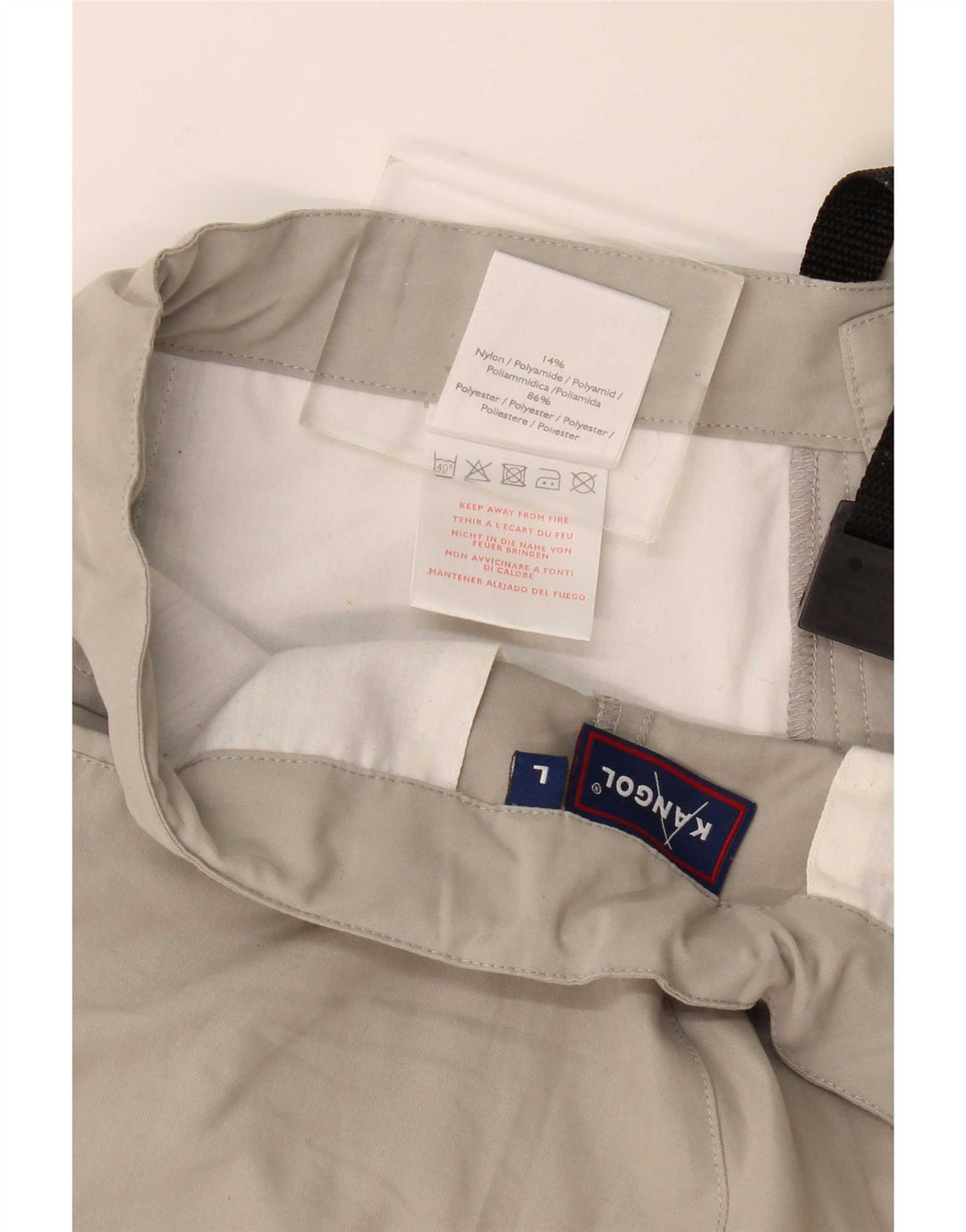 Kangol Mens Straight Cargo Trousers Large W34 L30 Grey Polyamide