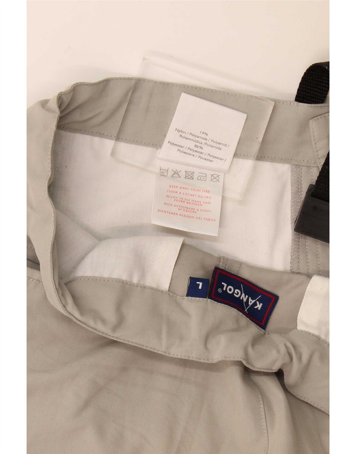 Kangol Mens Straight Cargo Trousers Large W34 L30 Grey Polyamide