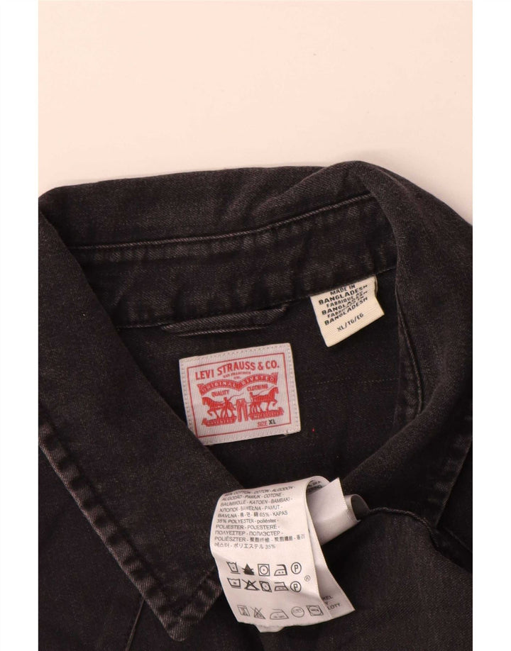 Levi's Womens Denim Shirt UK 18 XL Black Cotton