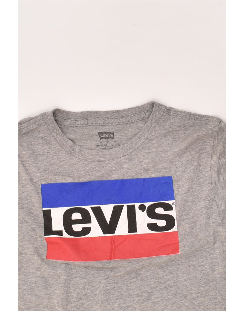 LEVI'S Boys Graphic T-Shirt Top 13-14 Years XL Grey Cotton | Vintage Levi's | Thrift | Second-Hand Levi's | Used Clothing | Messina Hembry 