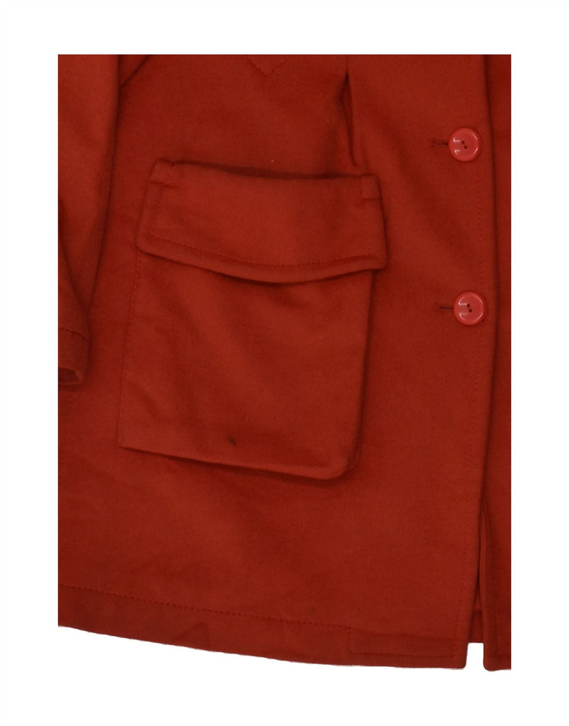 STEFANEL Womens Loose Fit Overcoat IT 42 Medium Red Virgin Wool | Vintage Stefanel | Thrift | Second-Hand Stefanel | Used Clothing | Messina Hembry 