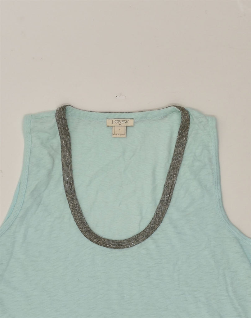 J. CREW Womens Vest Top UK 8 Small Turquoise Cotton | Vintage J. Crew | Thrift | Second-Hand J. Crew | Used Clothing | Messina Hembry 