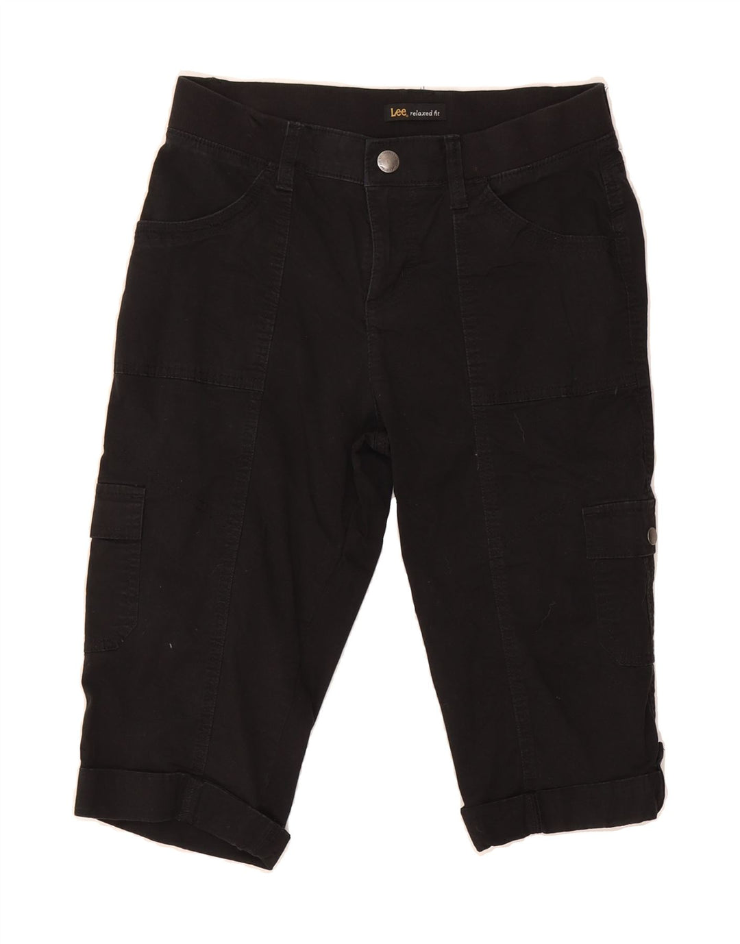 LEE Womens Relaxed Fit Bermuda Cargo Shorts US 6 Medium W33  Black Cotton Vintage Lee and Second-Hand Lee from Messina Hembry 
