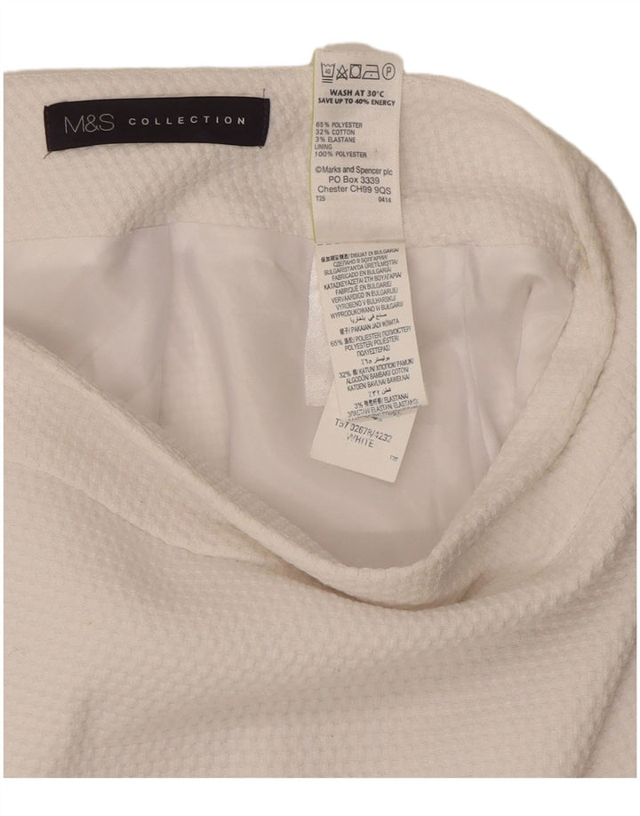 Marks & Spencer Womens Pencil Skirt UK 10 Small W30  White Polyester