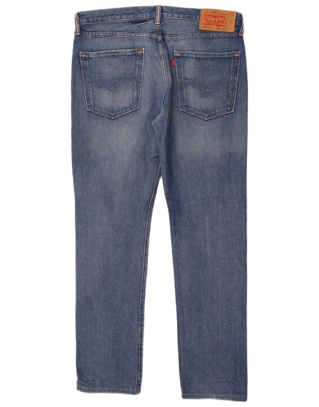 Levi's Mens 501 Straight Jeans W36 L34 Blue Cotton