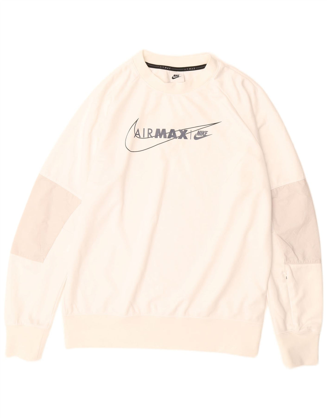 NIKE Mens Air Max Graphic Sweatshirt Jumper Medium White Polyester