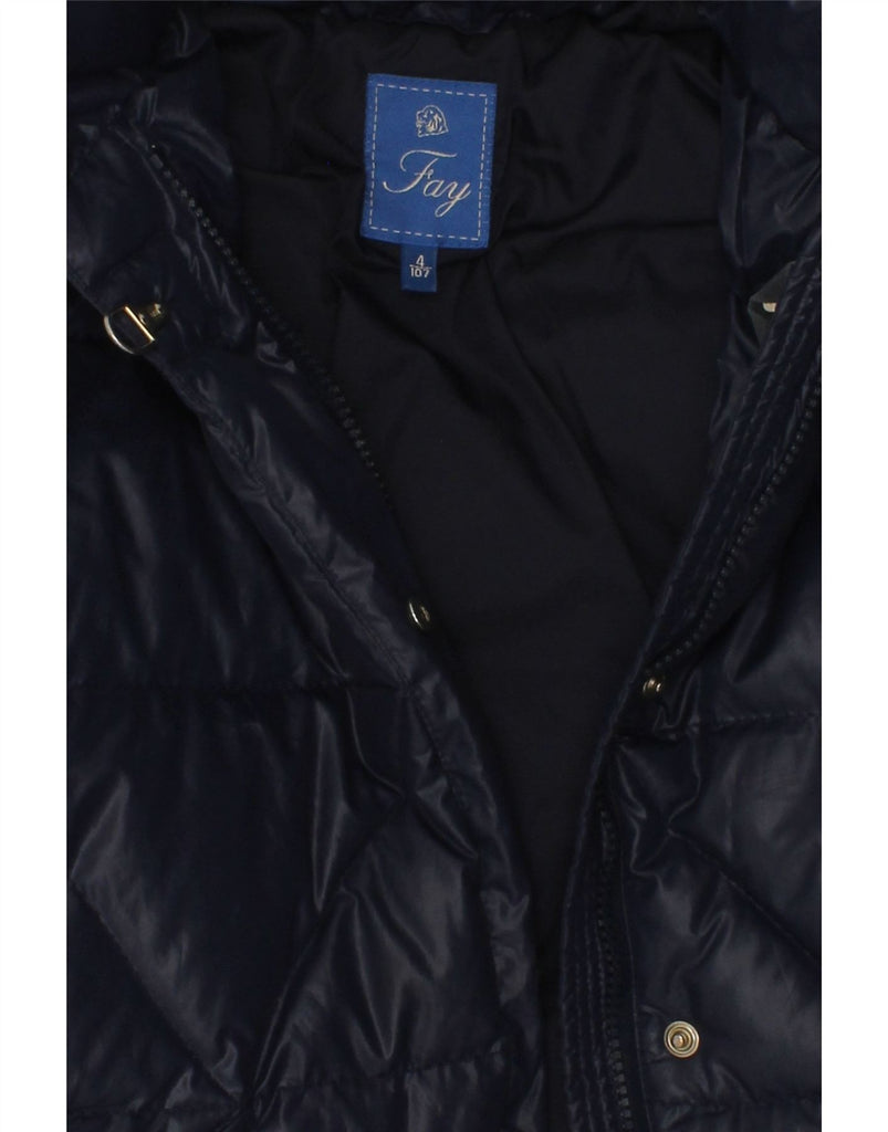 FAY Girls Hooded Padded Jacket 3-4 Years Navy Blue Polyamide | Vintage Fay | Thrift | Second-Hand Fay | Used Clothing | Messina Hembry 