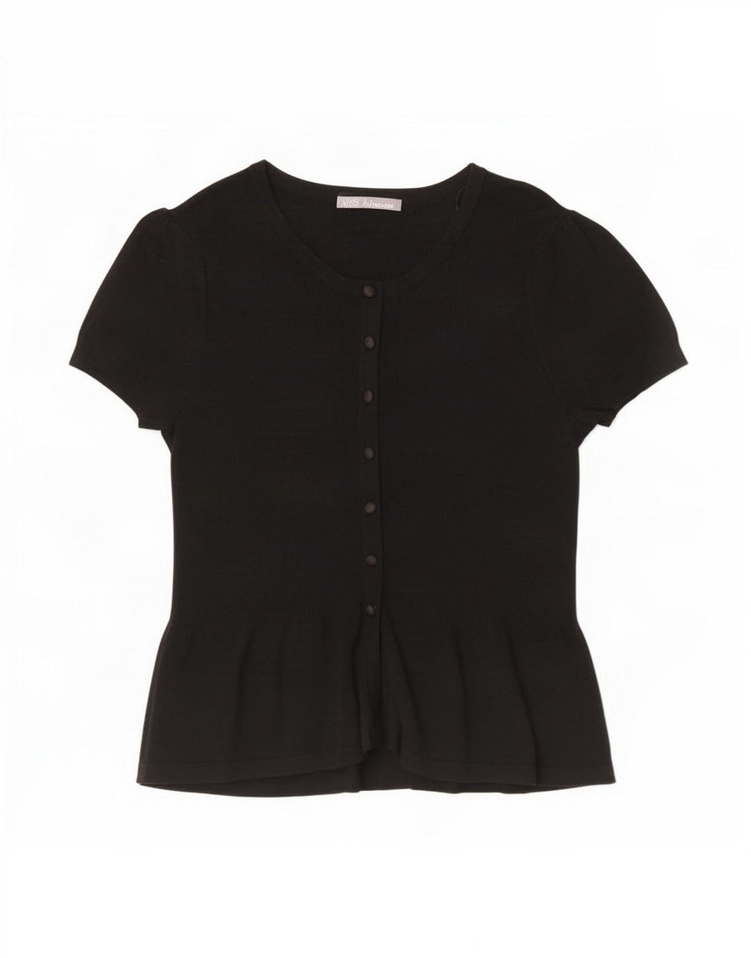 Marks & Spencer Womens Short Sleeve Cardigan Top UK 8 Small Black
