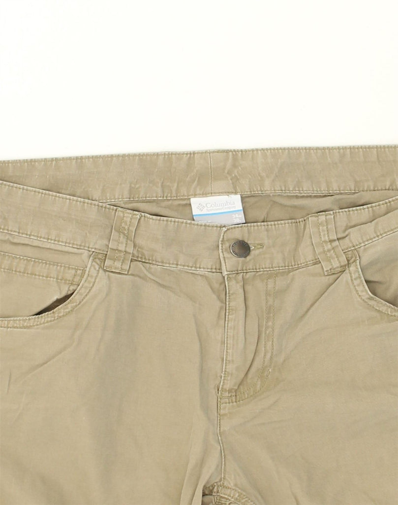 COLUMBIA Mens Straight Casual Trousers W34 L30 Khaki Cotton | Vintage Columbia | Thrift | Second-Hand Columbia | Used Clothing | Messina Hembry 