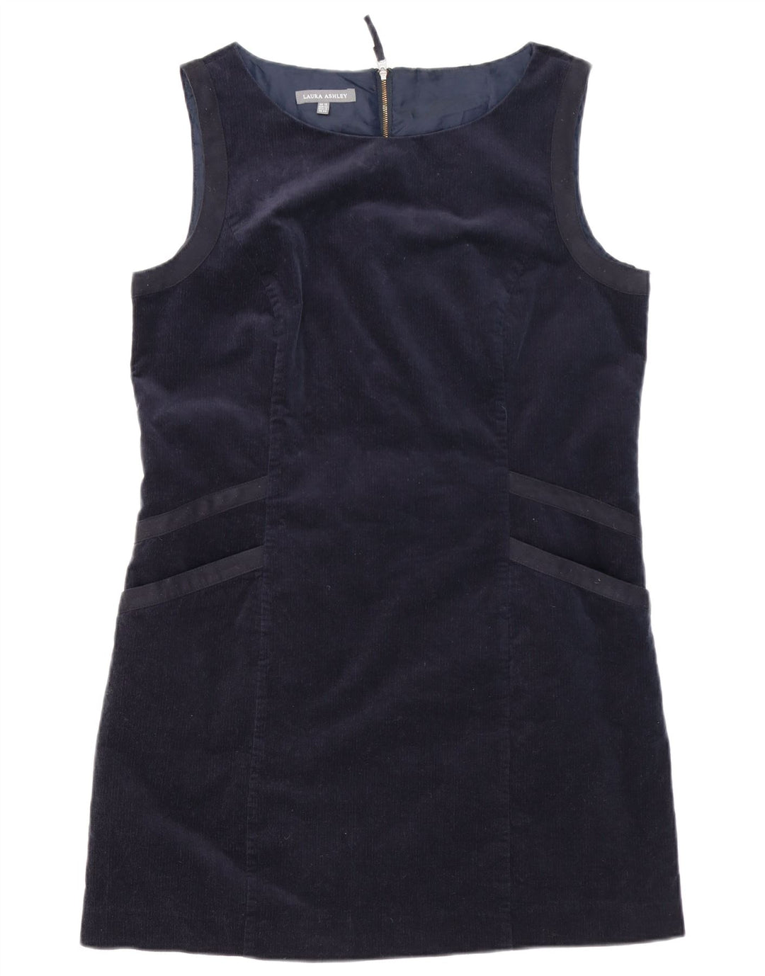 LAURA ASHLEY Womens Corduroy Sheath Dress UK 16 Large  Navy Blue