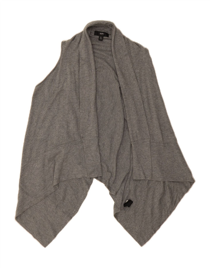 MOSSIMO Womens Poncho Asymmetric Cardigan Sweater UK 12 Medium Grey Cotton Vintage Mossimo and Second-Hand Mossimo from Messina Hembry 