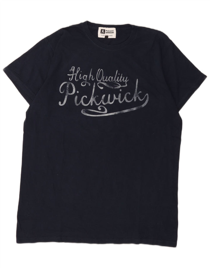 Pickwick Mens Graphic T-Shirt Top Large Navy Blue