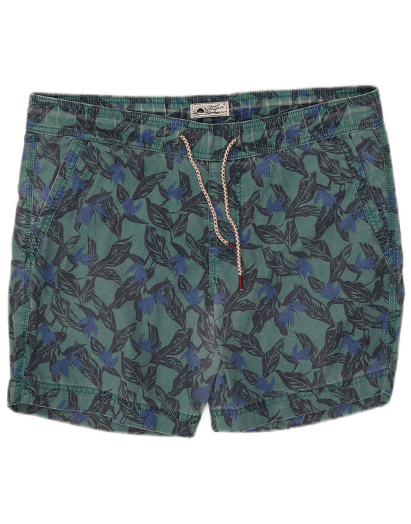 Fat Face Mens Swimming Shorts Small Green Floral Cotton