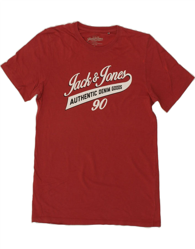 JACK & JONES Mens Graphic T-Shirt Top Medium Red Cotton | Vintage Jack & Jones | Thrift | Second-Hand Jack & Jones | Used Clothing | Messina Hembry 