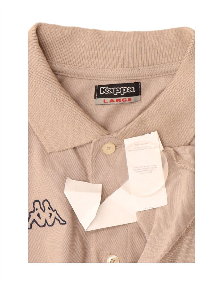 Kappa Mens Polo Shirt Large Beige Cotton