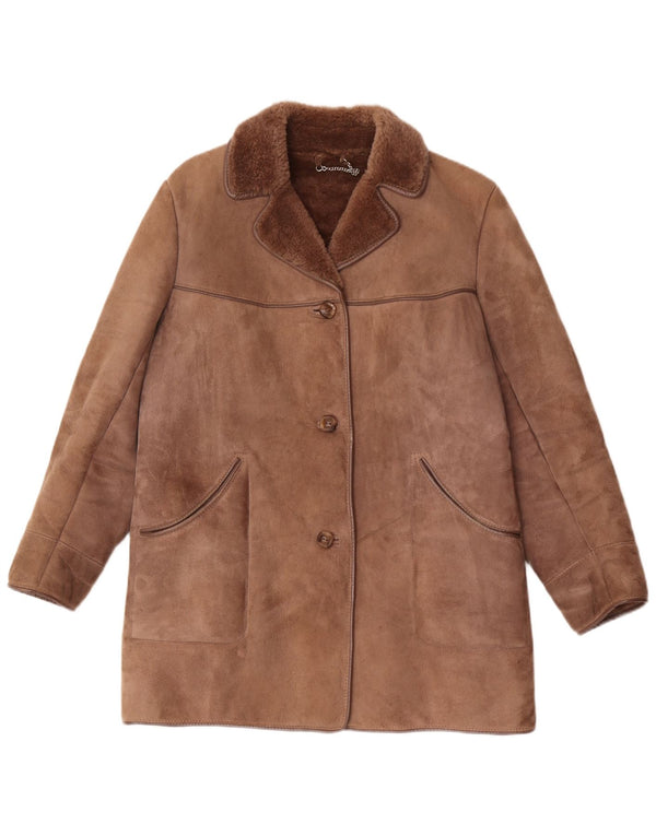 Conder Of Ipswich Womens Shearling Coat UK 16 Large Brown Sheepskin